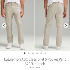 156-$50 *FREE SHIPPING* Lululemon ABC Classic-Fit Pant Utilitech Raw Linen Sz 31
